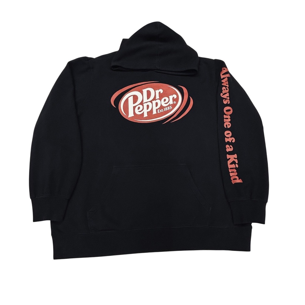 Dr Pepper Hoodie 2XL Graphic Logo Sweatshirt Always One of a Kind Sleeve Print